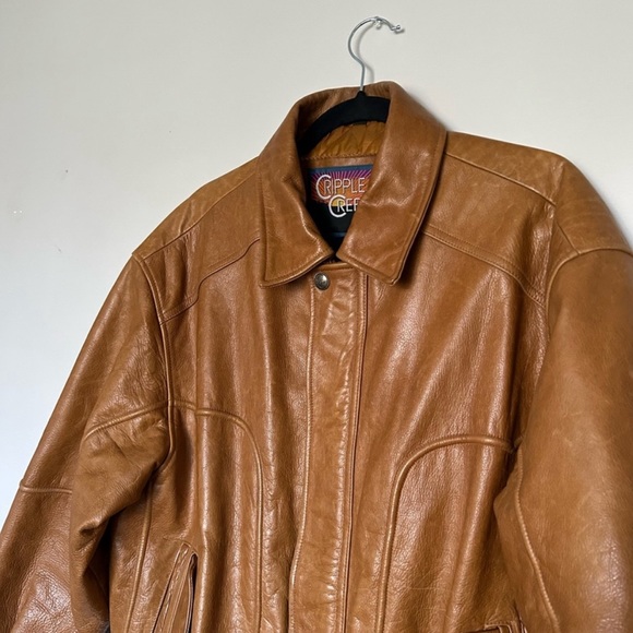 SOLD***Brown genuine leather bomber - Picture 3 of 3